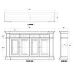 Roosevelt 4 Door 4 Drawer Sideboard Dining Storage Blue 16