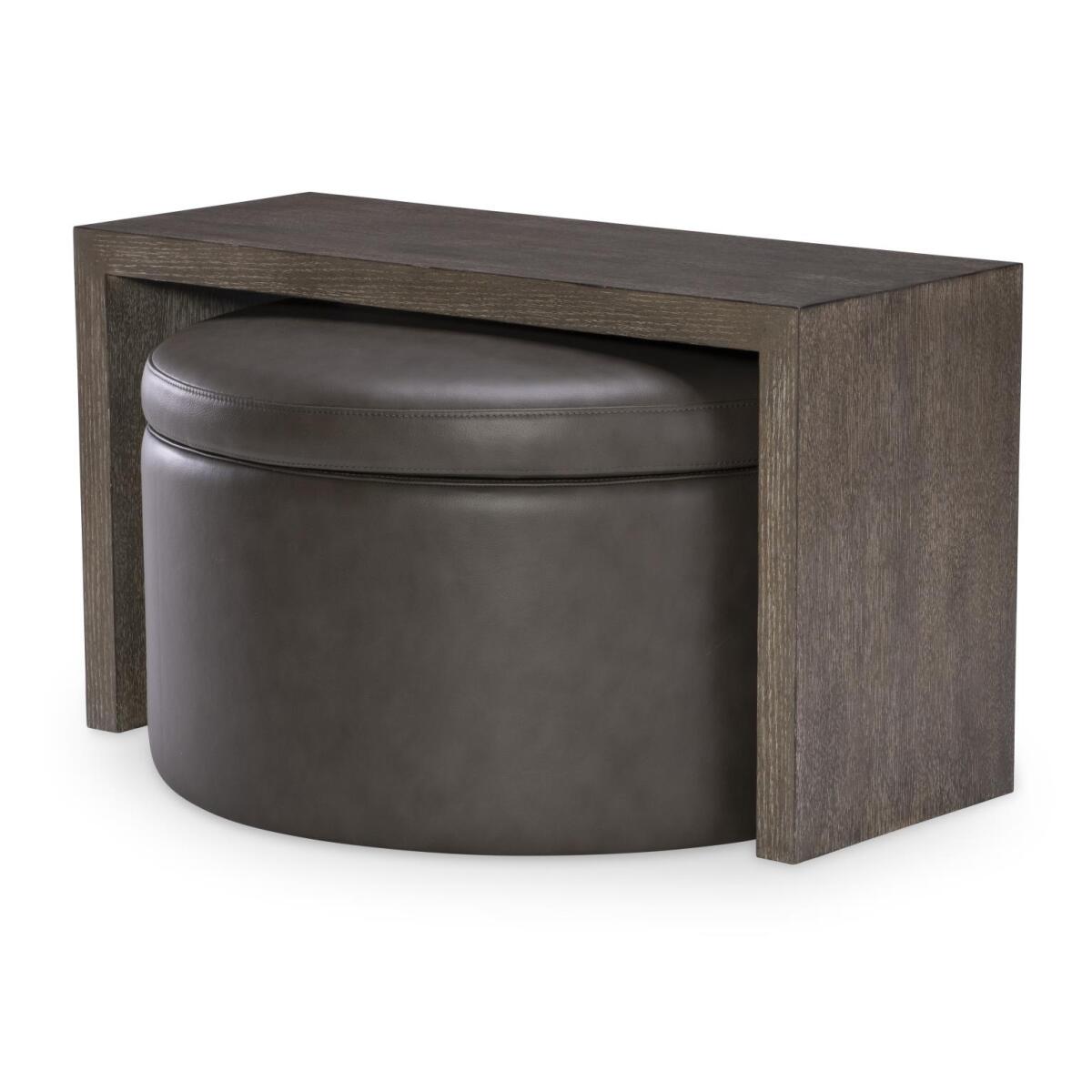 177ad47344f1a353c4bcb225fa637c9d LU340 Luna Ravello Silver UP Swivel Ottoman On Casters - Image 1