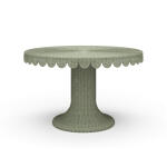 Scalloped Round Rattan Dining Table 48''