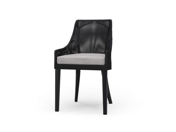 Savanah Rattan Dining Chair W/ Seat Cushion Chairs & Benches Black Harvest