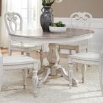 Magnolia Manor Pedestal Table Dining Tables Antique White & Weathered Bark 11