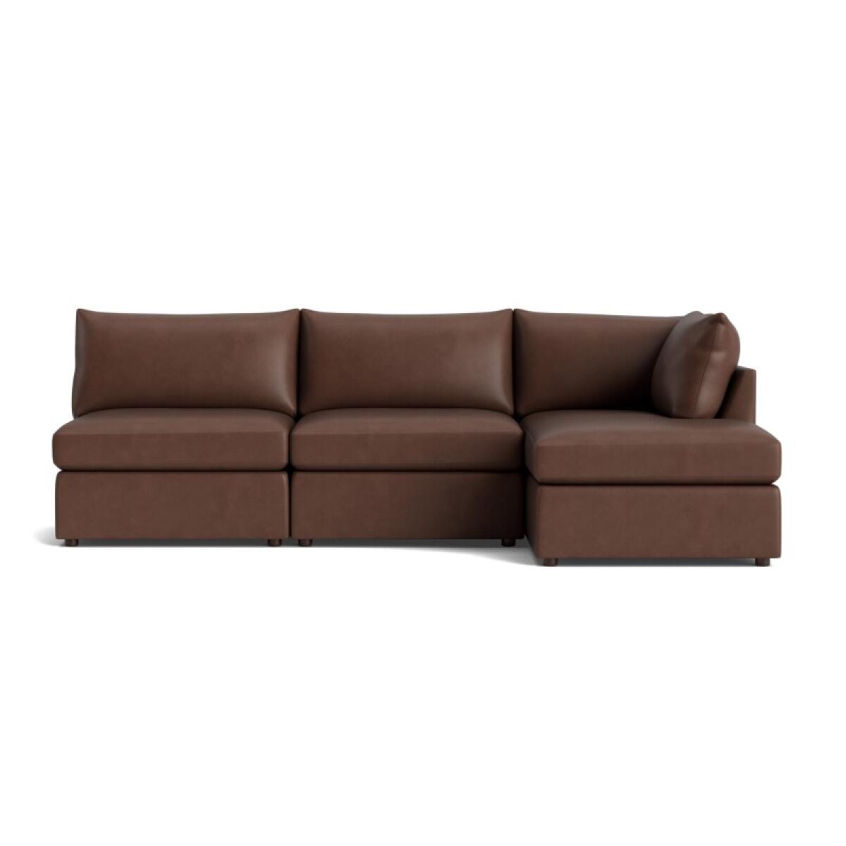 19155692159c389a7bf2fa3032c923eb Beckham Leather Modular Chaise Sectional Sofa - Image 1