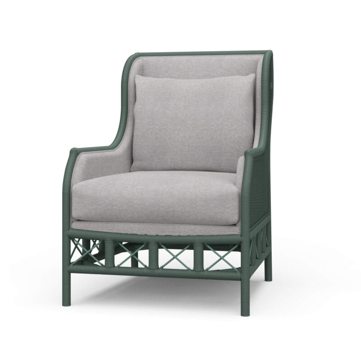 1958b7e301c8378736136a4942ebcf84 Hampton Rattan Wing Chair - Image 1