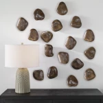 Pebbles Wood Wall Decor, Walnut, S/9 - Image 6