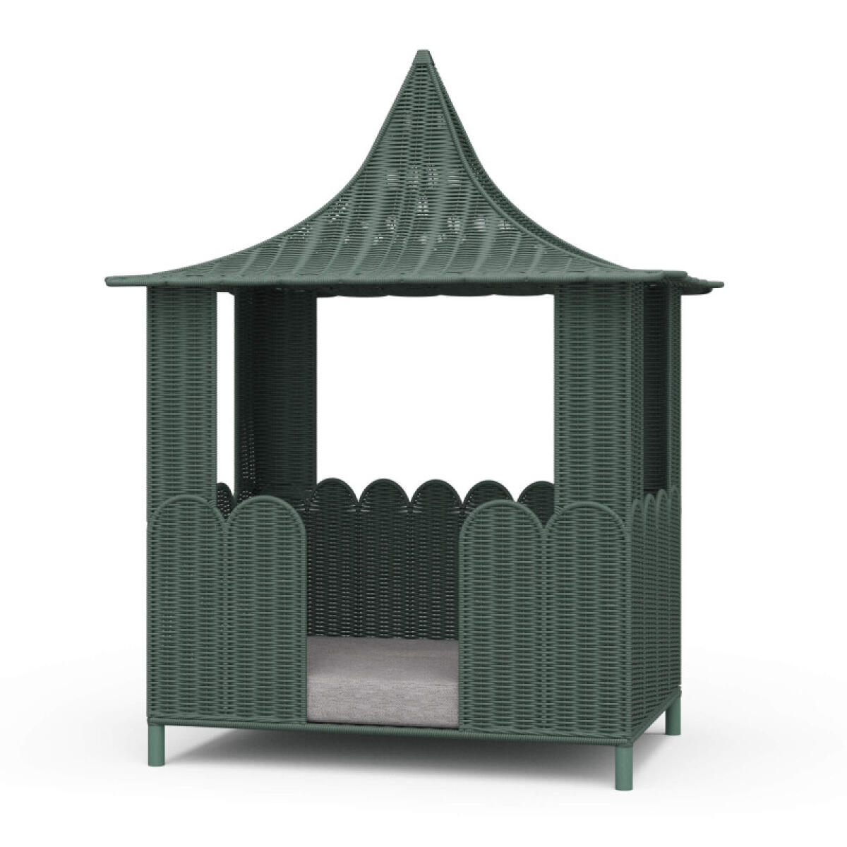 19e9a0cbc1ac64edb1e26e7f4315e413 Scalloped Rattan Dog Bed - Image 1