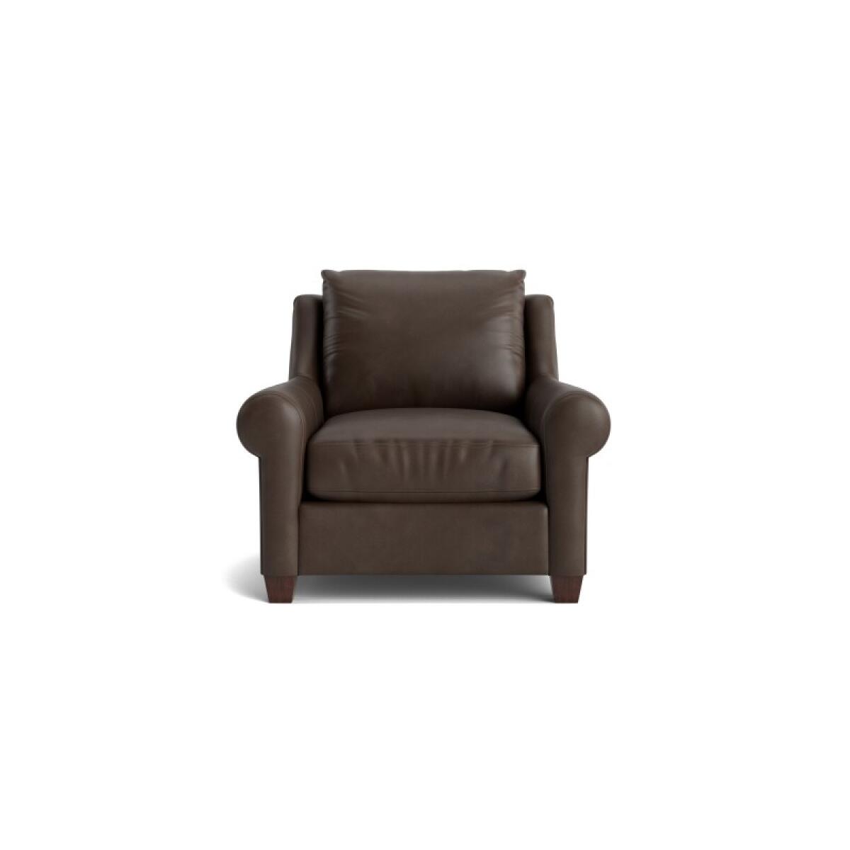 1a05dd1c30a40ef37e1cd344a60c5236 Ellery Leather Roll Arm Chair - Image 1