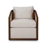 Willis Swivel Chair W/ Mahogany Frame & Rattan - Image 5