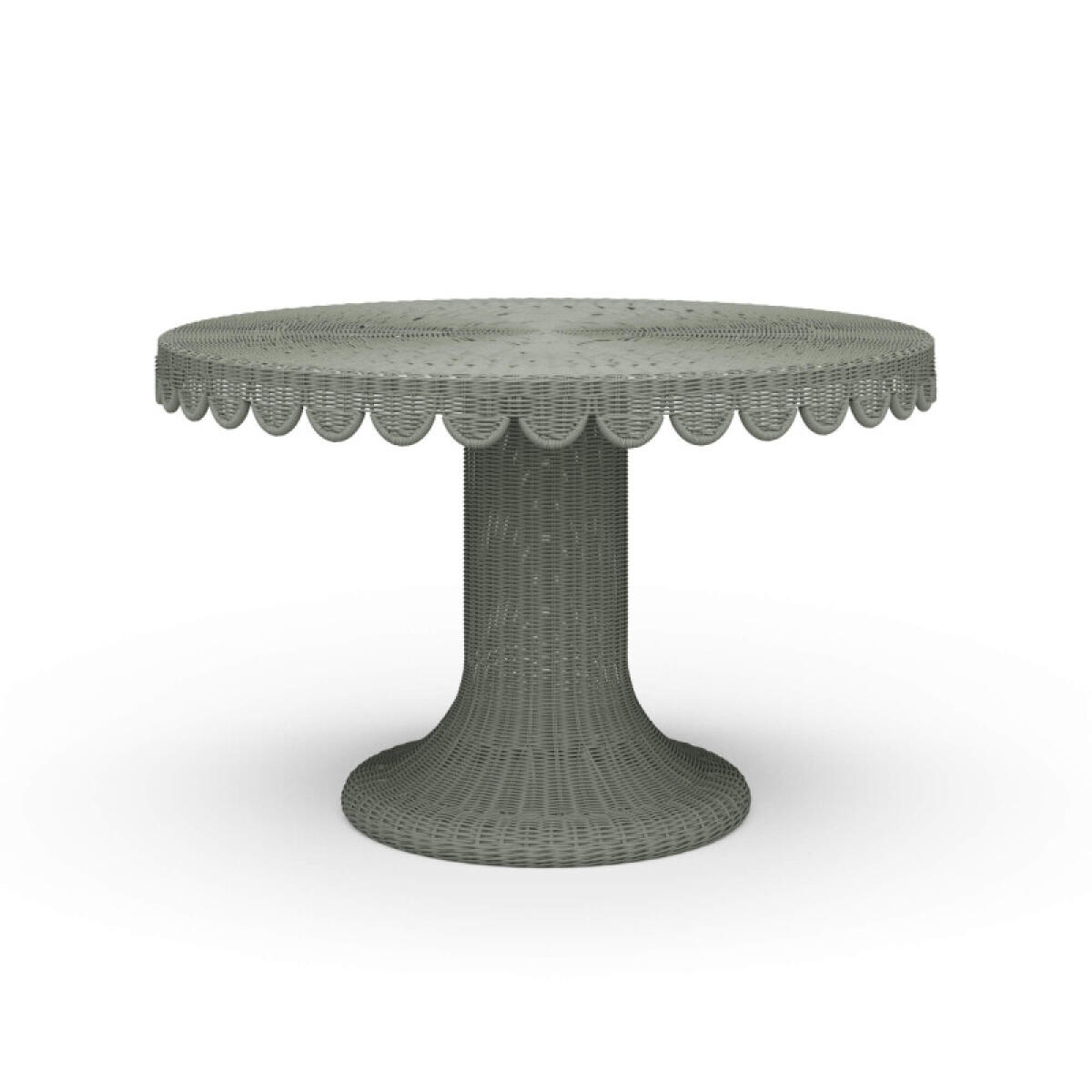 1a33c63c4b8dda383fa81cbc952ea45d Scalloped Round Rattan Dining Table 48'' - Image 1
