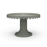 Scalloped Round Rattan Dining Table 48''