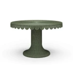 Scalloped Round Rattan Dining Table 48''
