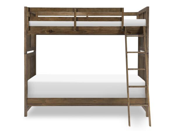 Complete Twin Over Twin Bunk Bed Brown Finish Youth Beds Brown