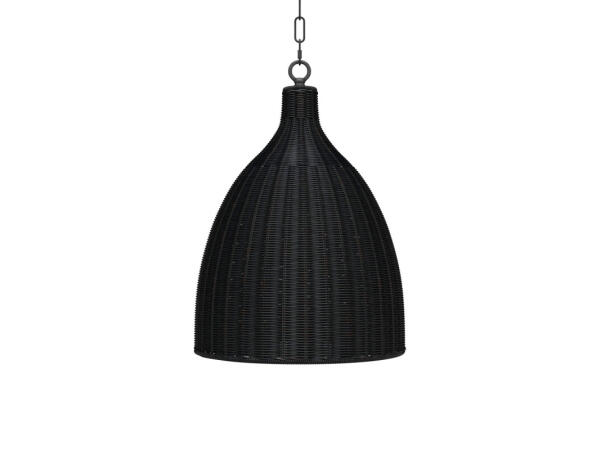 Hampton Rattan Pendant Small Lighting Black