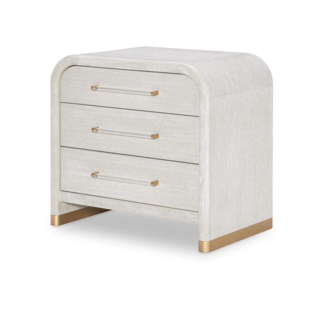 Oyster Three Drawer Nightstand Nightstands Cream 2 Oyster Three Drawer Nightstand Nightstands Cream 2