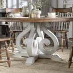 Round Dining Table Barnwood Oak And Picket Fence CLH4017-620 - Image 9