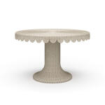 Scalloped Round Rattan Dining Table 48''