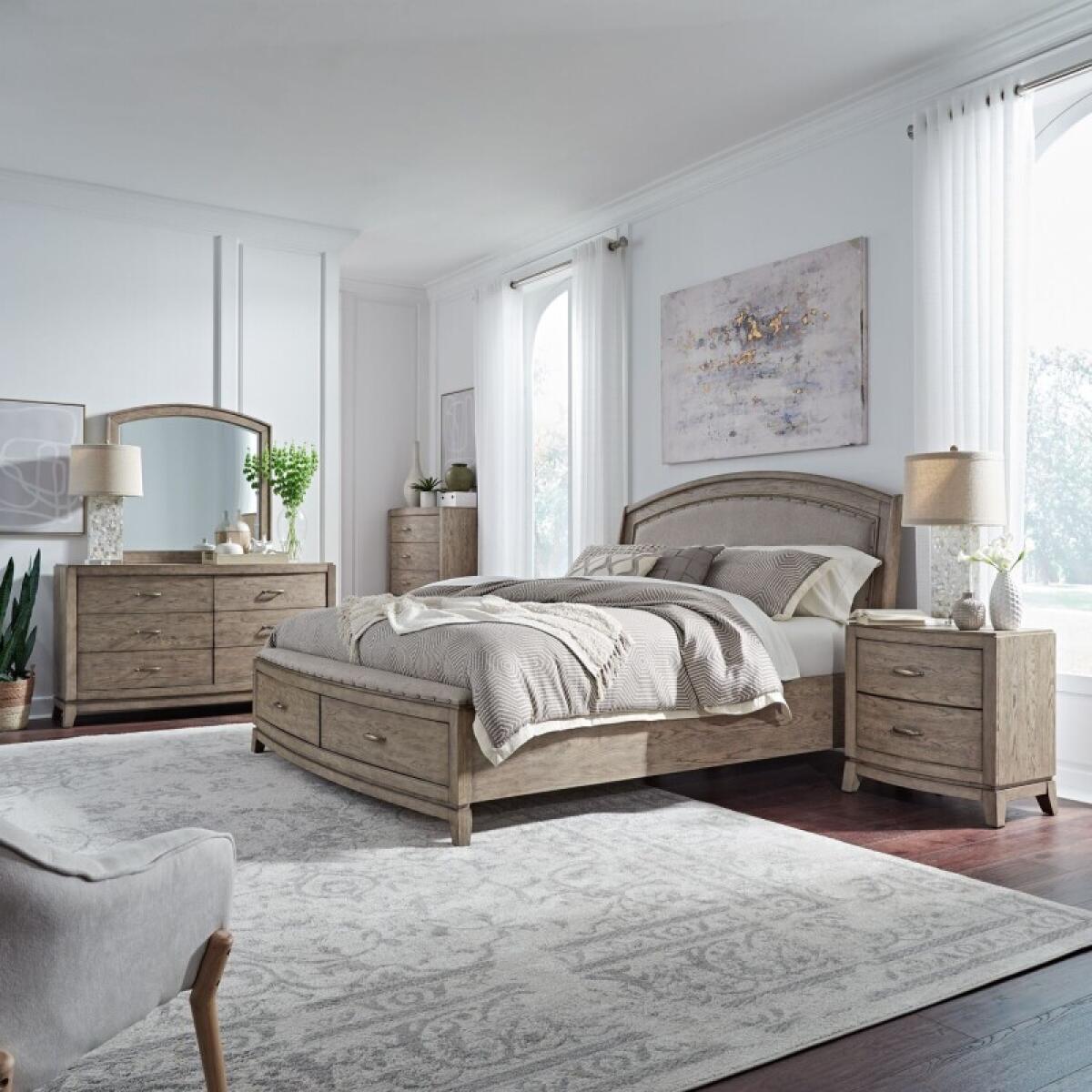 1bab337681a18fb1fc40cb3d71d68083 King Uph Storage Bed, Dresser & Mirror, Chest, Night Stand - Image 1