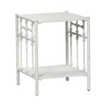 Vintage Series Open Night Stand – Antique White Nightstands Distressed Metal 11