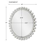 Cyra Wood Round Mirror, Aged Ivory - Image 7