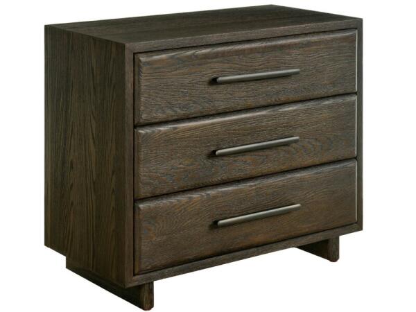 Modern Sable Three Drawer Nightstand Nightstands Brown 8