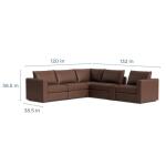 Beckham Track Arm Leather Modular Sectional with Console - Image 5