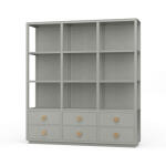 Cohan Open Cabinet W/ 6 Drawers W/ Rattan