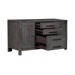 Modern Farmhouse Credenza Office Storage Dusty Charcoal w/ Heavy Distressing 21