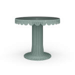 Scalloped Round Bistro Table W/ Tempered Glass