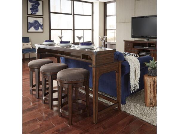 Aspen Skies 4 Piece Console Set (1-Console 3-Stools) Bar Furniture Bar Furniture