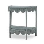 Scalloped Half Round Rattan Side Table Chairside Tables Bramble 16