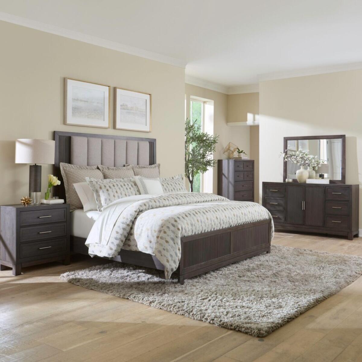 Modern Edge King Uph Bed, Dresser & Mirror, Chest, Night Stand Bedroom Sets Bedroom Sets 2 Modern Edge King Uph Bed, Dresser & Mirror, Chest, Night Stand Bedroom Sets Bedroom Sets 2