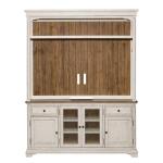Morgan Creek Entertainment Center Entertainment Stands Antique White w/ Wirebrushed Tobacco Accents 12