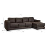 Cabo Leather Chaise Sectional Sectionals Bassett Furniture 13