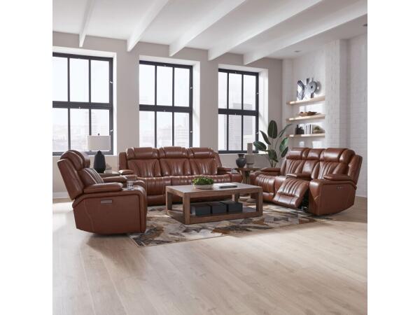 Caswell Sofa w/ Loveseat & Recliner Sofas Brown
