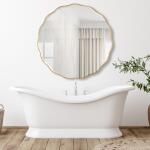 Aneta Large Round Mirror, Gold - Image 4