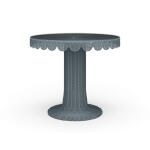 Scalloped Round Bistro Table W/ Tempered Glass