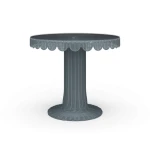 Scalloped Round Bistro Table W/ Tempered Glass