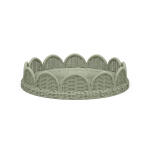 Scalloped Round Rattan Tray