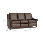 Magnificent Motion Leather Roll Arm Reclining Sofa - Image 5
