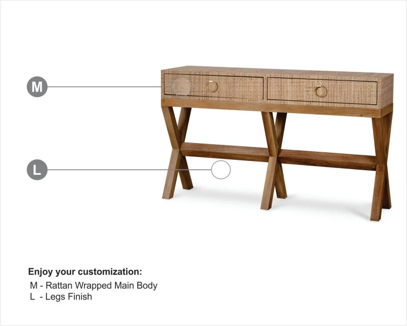 1fc7c46a5e6b669278ce894d97b1bb83 Renoir Console W/ Rattan - Image 1