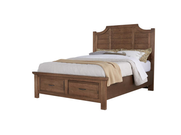 Maple Road Queen Scalloped Storage Bed Beds Antique Amish