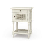 Montego Square End Table W/ Drawer & Rattan Door