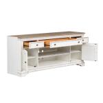 Magnolia Manor Entertainment TV Stand Entertainment Stands Antique White & Weathered Bark 19