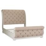 Abbey Park King Uph Sleigh Bed, Dresser & Mirror, Chest Bedroom Sets Antique White & Weathered Brown 9