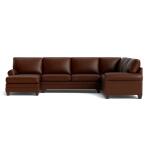 Carolina Leather Roll Arm U-Shaped Sectional Sectionals Bassett Furniture 9
