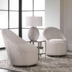 Crue Swivel Chair, Ivory - Image 4
