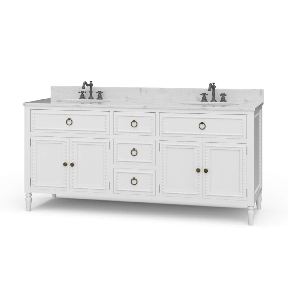 21576eab54d6ebbee42b8e7c6595cbc5 Cholet Double Vanity W/ Sink & Marble Top - Image 1