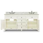 Shutter Double Vanity W/ Sink & Marble Top - Image 7