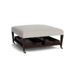 Kara Ottoman with Trays and Casters