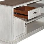 Ocean Isle 72 Inch Entertainment TV Stand Entertainment Stands Antique White w/ Weathered Pine 20