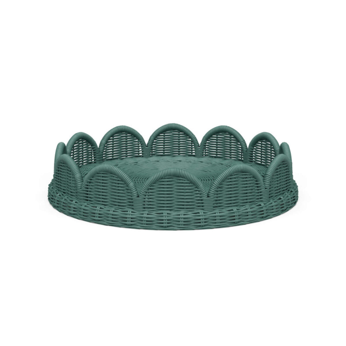 22dec69a033aa7d49f14e807faa79e8d Scalloped Round Rattan Tray - Image 1